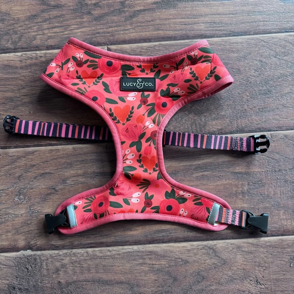 Lucy and Co. Posy Pink Reversible Harness size XL